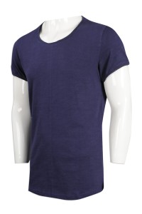 T936 設計淨色T恤 修身 RB 瑞士 花紗 T恤供應商    深紫色  素面 t 恤 批發  激凸T恤